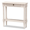 Baxton Studio Ariella Country Cottage Farmhouse Whitewashed 1-Drawer Console Table 147-8188